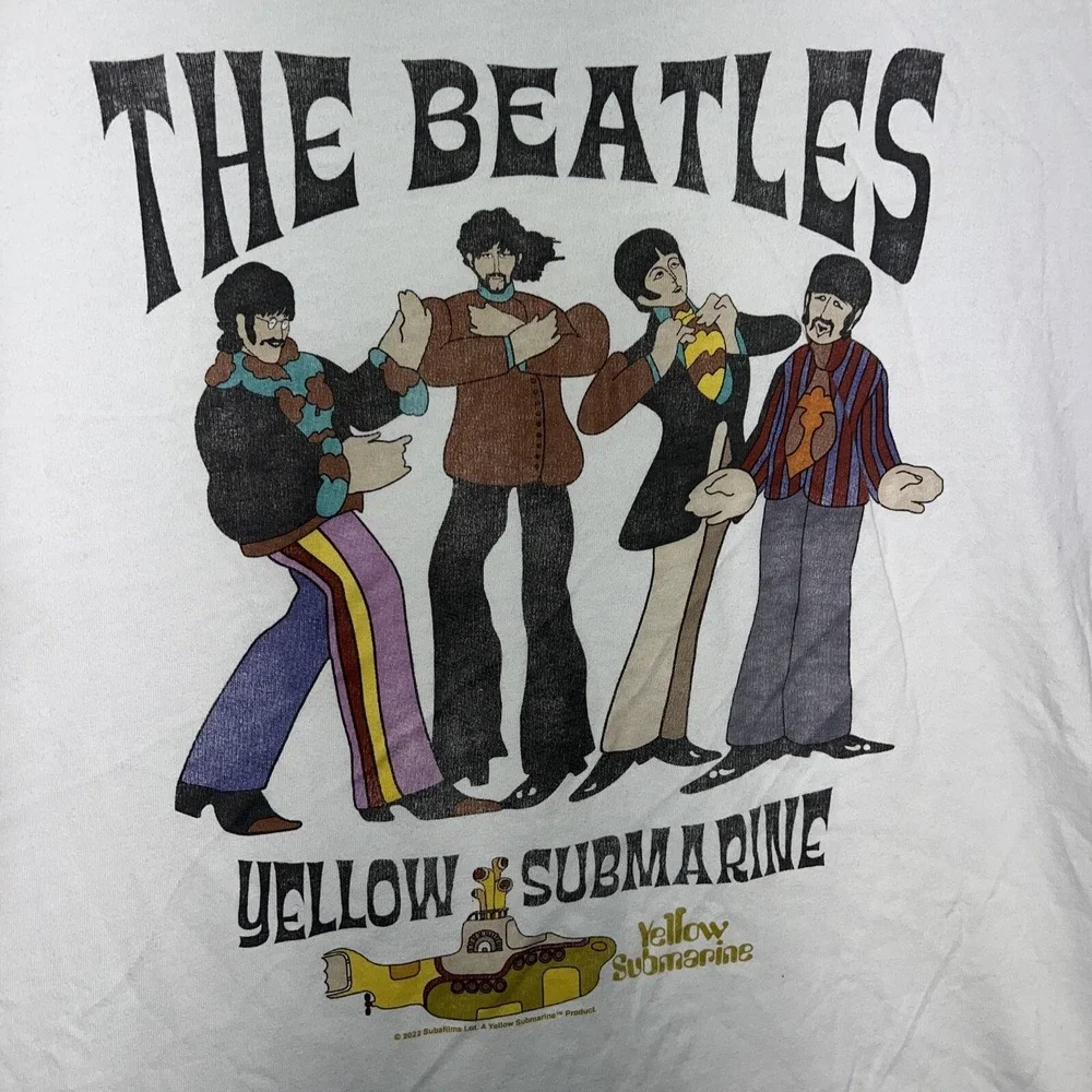 The Beatles x Abercrombie & Fitch T Shirt Mens‎ Sz XL White Yellow Submarine Tee